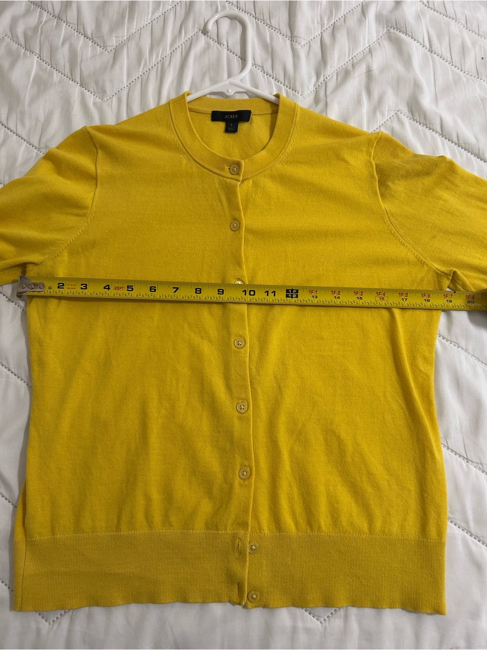 J. Crew Yellow Cotton Button-Front Cardigan - Picture 4 of 5
